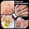 UNA GELLA Extra Long Square Fake Nails 504pcs Double Side Pre-shape Gel Acrylic XL Nail Tips for Half Cover Nail Extension Home DIY Nail Salon 12 Sizes Gelly Tips