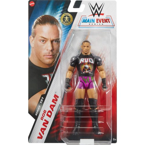 Mattel WWE Rob Van Dam Action Figure, Main Event Series #151 6-inch Collectible with 10 Articulation Points & Life-Like Look