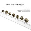 DNDND Metal Dice Set D&D, 7 die Metal Polyhedral Dice Set with Gift Metal Box and Gold Number for DND Dungeons and Dragons Role Playing Games (Black and Gold)