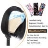 XC CLOUDS Headband Wigs Human Hair 8 Inch Bob Headband Wigs For Black Women Wear And Go Short Bob Wigs Glueless Wigs Human Hair Natural Black Headband Wig Human Hair Straight 150% Density