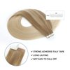 Sassina 16 Inch Balayage Invisible Tape in Hair Extensions Human Hair Chestnut Brown to Platinum blonde Real Hair Extensions Tape in Double Side Glue in Real Hair Extensions 50g 20pcs/per set, B8-60