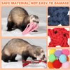 Sotiff 15 Pcs Ferret Toys Include 8 Ferret Rope Chew Toys and 7 Ferret Ball with Bell Toys for Guinea Pigs, Ferret Cage Accessories Durable Knotted Rope Tug Colorful Pompom Ball Toy Gift for Christmas