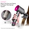 Hair Dryer Inner Filter + Outer Filter Cage Replacement for Dyson Hair Dryer HD01 HD03 HD08 Models, Hair Dryer Filter Mesh Filter Cover Cap Replacement Parts (Metallic Grey)