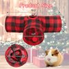 YUEPET Guinea Pig Tunnel and Tube Collapsible 3 Way Guinea Pig Hideout with Classic Christmas Style, Small Animal Tunnel for Guinea Pig Ferret Hamster Chinchilla