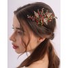 Rumtock Red and Green Crystal Beads Hair Comb Christmas Hair Piece for Wedding Brides Women Special Occasion Banquet Jewelry (Red)