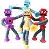 4 Pcs Telescopic Suction Cup Robot Toy, Coolest Pop Tubes Sensory Toys for Toddlers, Educational Fidget Toys Robot Party Favors for Anxiety Kids for 3-9 Year Old Boys Girls