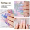 MIZHSE Cat Eye Gel Nail Polish: Glitter Rainbow Holographic Gel Polish with Magnet, Reflective Translucent UV Gel for Nail Salon Home DIY, Sliver Rainbow 10Ml