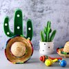 12 Pcs Colorful Wooden Maracas and 6 Pcs Mini Sombrero Hats - Mexican Fiesta Party Favors and Supplies for Carnivals