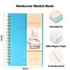 Yoment 5.5" x 8.5" Sketchbook for Drawing Small Spiral Bound Sketch Pad for Kids Hardcover Sketch Book(68lb/100gsm) Artist Drawing Blank Paper Notebook for Painting Sketching Pad with Pencil, Blue