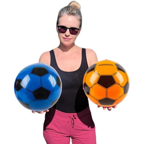 Zugar Land 16" Sports Soccer Beach Ball Inflate Assorted Colors (4 Colors) Party Favor Beach Ball Inflatable Toy (12 Pack)