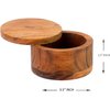 Kaizen Casa Acacia Wood Salt or Spice Box with Swivel Cover perfect for keeping table salt, gourmet salts, herbs or favorite seasonings, close at hand on your countertop.
