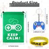 MTLEE 36 Pcs Video Game Party Favors Set Include Gamer Party Favor Bags with Drawstring Silicone Bracelets Wristbands Game Controller Keychains for Christmas Gaming Birthday Party(Cute Style)