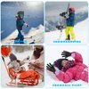 PAMAID Kids Gloves Winter Snow Gloves Waterproof Ski Gloves for Girls, Toddler Snow Gloves Outdoor Snowboard Gloves (Rainbow)