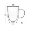 12 Oz Double Walled Glass Coffee Mugs with Handle Set of 2,Insulated Layer Coffee Cups,Clear Borosilicate Glass Mugs,Gift for Cappuccino,Tea,Latte,Espresso,Hot Beverage
