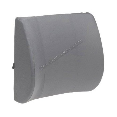 PrimeTrendz Orthopedic Wedge Lumbar Support Back Cushion Pillow Memory Foam & Synthetic (PU) Leather. This Lumbar Support is Perfect for The Office Chair or The car by USA Cash and Carry TM (Gray)