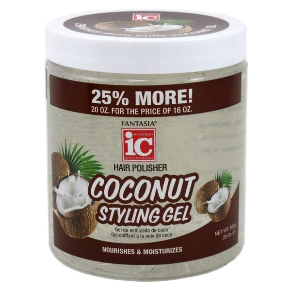 Fantasia Ic Coconut Styling Gel Nourish and Moisturize, 20 Ounce