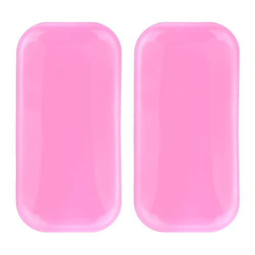 2PCS Silicone Eyelash Holder Pad for Eyelash Extensions, 4.3'' x 2.2'' Lash Stands Forehead Glue Pallet (Pink)