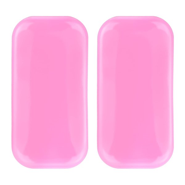 2PCS Silicone Eyelash Holder Pad for Eyelash Extensions, 4.3'' x 2.2'' Lash Stands Forehead Glue Pallet (Pink)