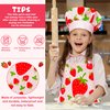 R HORSE Kid Apron and Chef Hat Set - 2Pcs Strawberry Adjustable Children Kitchen Apron Dress up Role Play Chef Toy Cooking Gift Birthday for Girls Cooking Baking Painting and Training