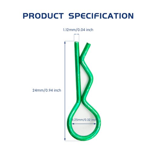 HOPLEX 130pcs Universal RC Body Clips Car Clips Steel R Clips for All 1/10 1/12 Scale Redcat HPI Himoto HSP Exceed RC Car Parts Truck Buggy Shell Replacement