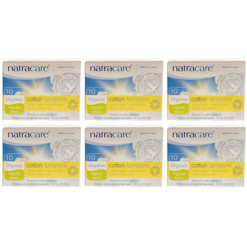 NATRACARE Organic Regular Tampons with Applicator ,16 Count (Pack of 3)