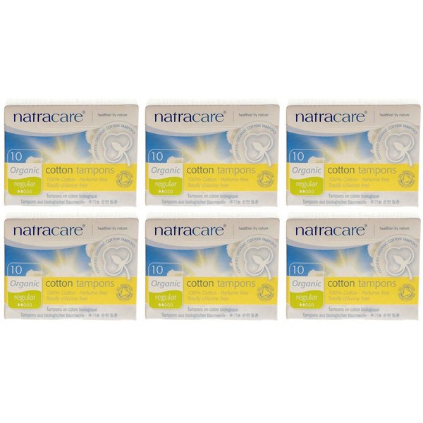 NATRACARE Organic Regular Tampons with Applicator ,16 Count (Pack of 3)