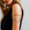 Rumtock Black Layered Open Cuff Armlet for Dress Halloween Party Costume Jewelry Banquet Arm Jewelry (Black Tassels)
