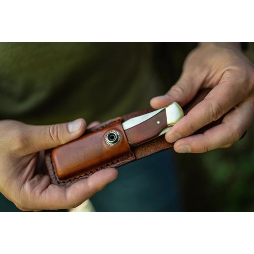 Uncle Henry LB5 Smokey Lockback Folding Pocket Knife Brown, 6-1/2"