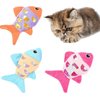 Jinshining Orange Plush Fish Pet Bite-Resistant Teething Chew Toy Keep Kitten Busy for Biting with Rattle Sound Fish Theme Chewing for Indoor Cats,Floppy Fish Cat Toy