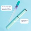 Bona Fide Beauty Czech Glass Nail File with Case, Pastel Green Violet Crystal Nail File for Natural Nails