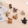 BEAUTSHE Butterfly Hair Clips Square Claw Clips 8 Pack Hair Clips for Thin Hair Neutral Small Hair Clips for Women