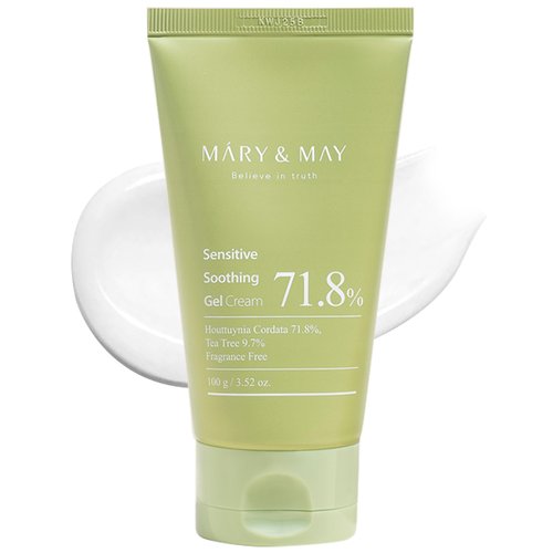 Mary&May Sensitive Soothing Gel Cream - Instant Cooling and Redness Relief, Pore-Tightening Face Cream with Tea Tree and Houttuynia Cordata Extracts - No Sticky, Refreshing Finish, 3.52oz.