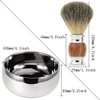 Grandslam Shaving Bowl and Brush Kit, Stainless Steel Shaving Bowl With Mirror and Lid, Wide Mouth, Shaving Kit For Men