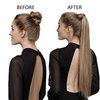 RUNATURE 18 Inch Blonde Ponytail Extensions Human Hair Long Ponytail Hair Extensions Straight Honey Blonde Highlighted Remy Hair Ponytail Extension Full Ends Pony Tails Hair Extensions 80 Gram