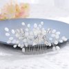 Yean Wedding Hair Comb Silver Pearl Bridal Hair Piece Flower Hair Accessories Crystal Hair Jewelry for Women and Girls