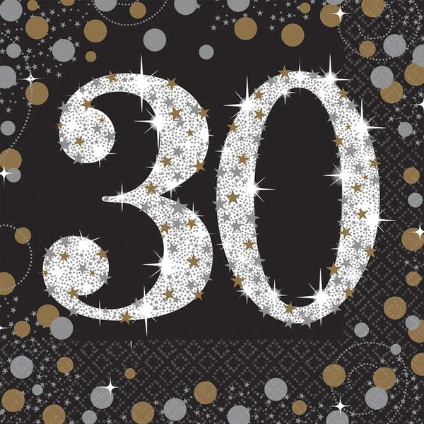 Amscan 511544 Sparkling Celebration 30" Luncheon Napkins, 48 Count | Birthday