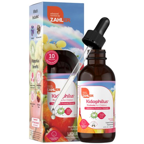 Zahler - Kidophilus Liquid Drops Probiotics for Kids (4 Fl Oz) Certified Kosher Kids Probiotic for Healthy Digestion & Immune Support - Fruit Punch Flavored Children's Probiotic Drops Supplement