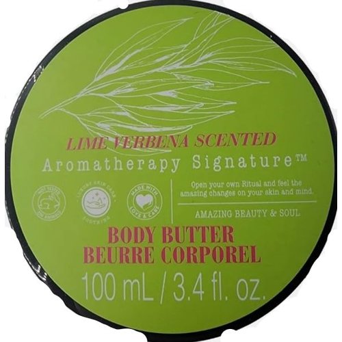 Generic Aromatherapy Signature Nourishing Body Butter Lime Verbena Scented 3.4 oz, Green