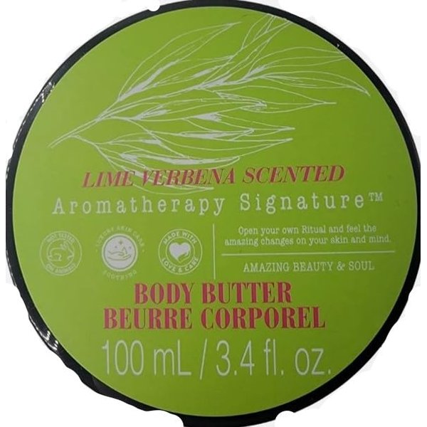 Generic Aromatherapy Signature Nourishing Body Butter Lime Verbena Scented 3.4 oz, Green