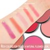 Boobeen Powder Blush Matte Blush, Highly Pigmented Beauty Cream Blush Palette for Create A Natural Cheek Flushed Look, Rich Colors (C-07)