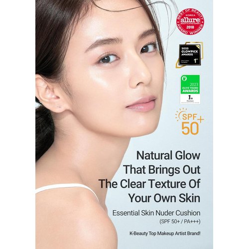 [JUNGSAEMMOOL OFFICIAL] Essential Skin Nuder Cushion (Light) | Refill Included | Natural Finish | Buildable Coverage | Makeup Artist Brand | Cream Foundation