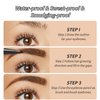 Eyebrow Microblading Pen,3D Waterproof Microblading Eyebrow Pencil Contouring Pen, 4 Fork Tip Magic Eyebrow Pencil Tattoo Long-Lasting for Natural Makeup (Dark Coffee)