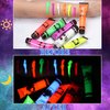 WYBLZPXZ 12 Pcs Glow in Dark Face Body Paint,Black Light Glow Makeup Set Neon Fluorescent,Glow Blacklight Body Face Paint Set Face Painting for Music Festivals Party Halloween