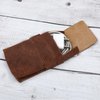 The Antiq Playing Card Case, Leather Case for Board Games, Playing Card Holder, Coin Pouch, Change Holder, Money Organizer, Card Deck Holder, Cellphone Adapter Case, Leather Travel Accessory (Brown)