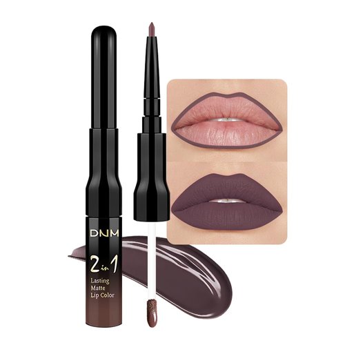 evpct 1Pcs Deep Red Lip Stain Paint Matte Lip Liner and Lipstick Set Long Lasting Smudge Proof labiales matte mate larga duracion listip 24 hours a prueba de agua mate 24 horas originales,06#