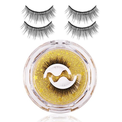 Self Adhesive Eyelashes,Reusable Self Adhesive Eyelashes,False Eyelashes Natural Look,No Glue Reusable Adhesive Eyelashes,Reusable Self-adhesive Eyelashes for Women (Pack Of 2 Pairs)- W09