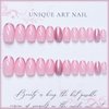 Pink Glitter French Tips Short Almond Press on Nails with Sparkly Design, Glossy Acrylic False Nails Gel Glue on Nails, Shine Manicure Art Fake Nails Stick on Nails for Women Girls