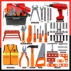 Kids Tool Set - 50Pcs Toddler Tool Set Age 3-5 Construction Toys with Tool Box & Electronic Toy Drill Pretend Play Dress Up Toddler Boys Toys 4-6 Birthday Gifts for 3 4 5 6 7 Year Old Boy Girl