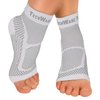 TechWare Pro Ankle Brace Compression Sleeve - Relieves Achilles Tendonitis, Joint Pain. Plantar Fasciitis Foot Sock with Arch Support Reduces Swelling & Heel Spur Pain. (White, L/XL)