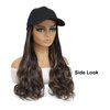 Hat Wig Baseball Cap With Long Wavy Ends Straight Hair Extensions Attached Heat Resistant Synthetic Fiber Hairpiece Replacement Wigs in Hat for Woman Girls Mix brown color(Mlight brown, 18inch)